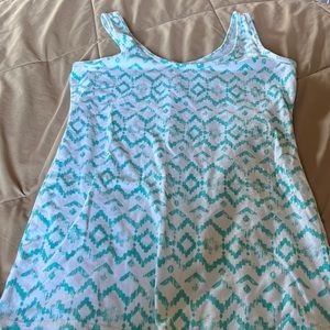 White and teal tank top